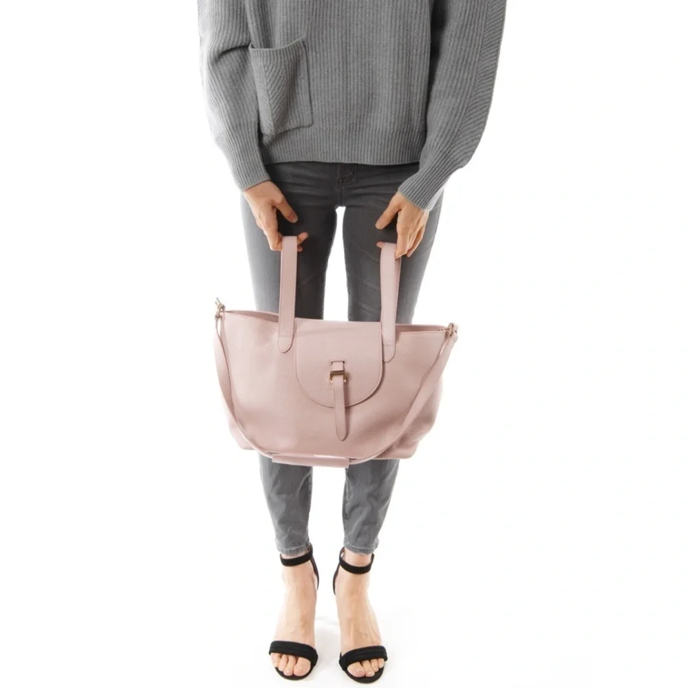 Meli Melo Dusty Pink Medium Thela Bag With Shoulder Strap